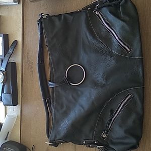 Large black pvc bag purse
